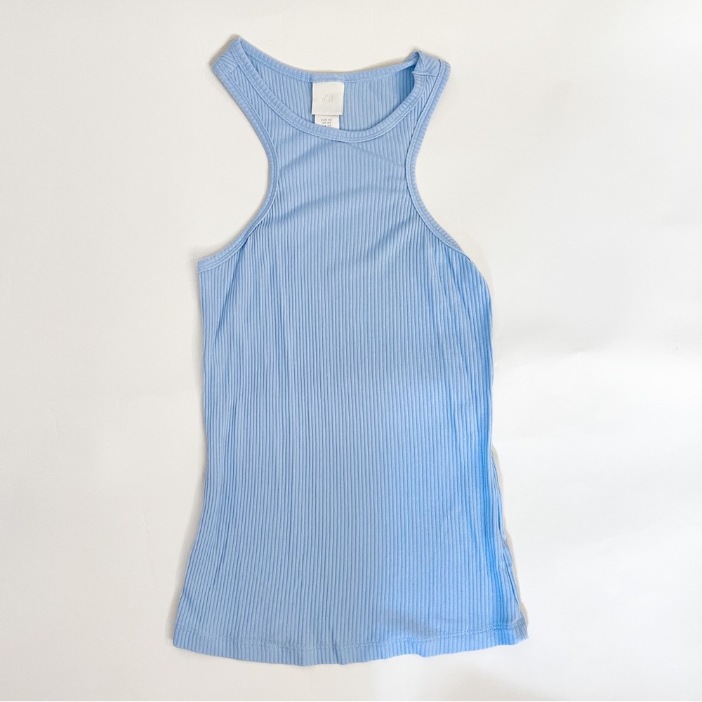 H&M Racer Neck Baby Blue Tank Top